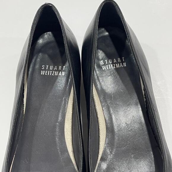 Stuart Weitzman Vintage Black Ballet Flats Cutout Flower Size 9.5 - Picture 5 of 11